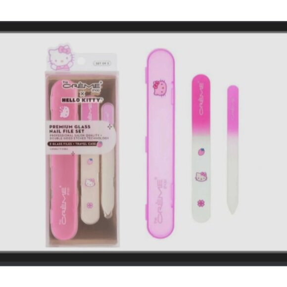 Hello Kitty Premium Glass Nail File Set Cute Manicure Pedicure Beauty Tools NEW - Picture 2 of 3